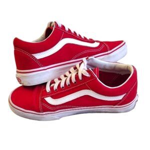 VANS Off The Wall Red White Unisex Skate Sneakers Size M6.5 W8